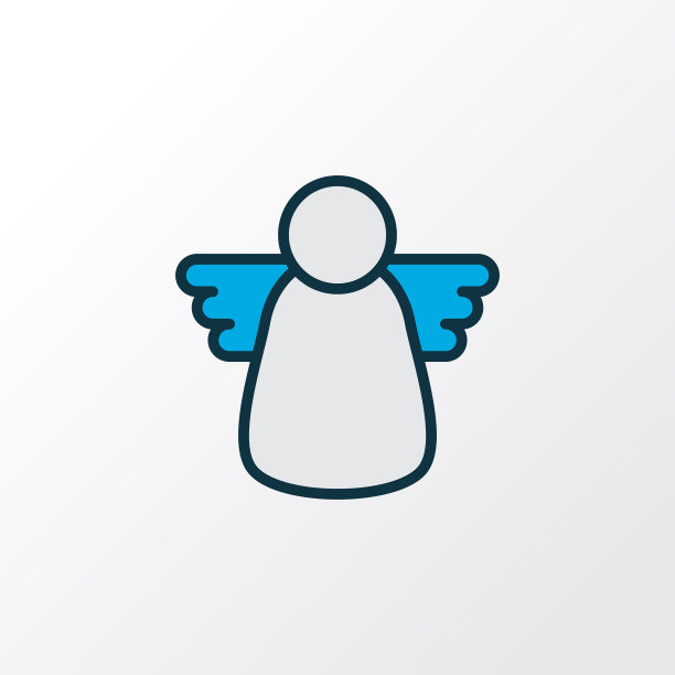 圣诞天使图标彩色线符号溢价图片下载