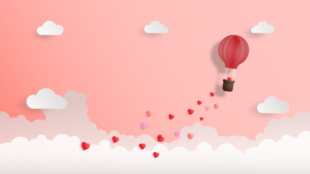 创意情人节背景剪纸风格图片下载