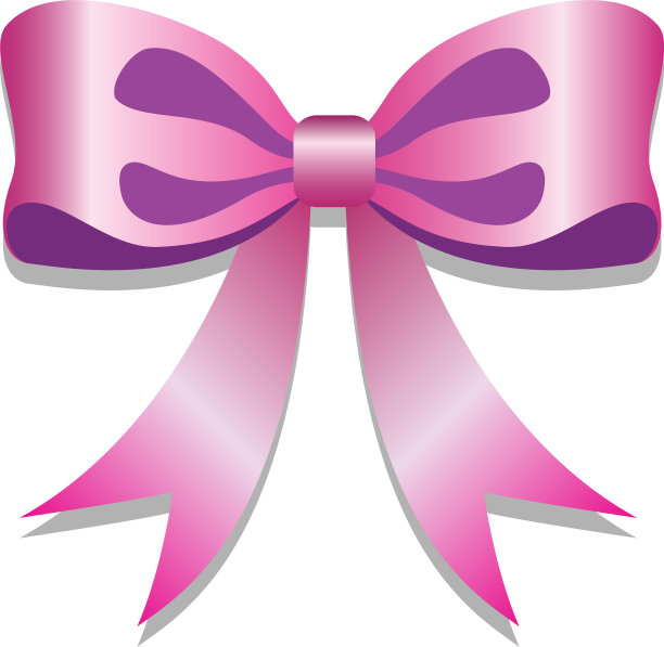 白色背景上的粉色丝带结图片下载