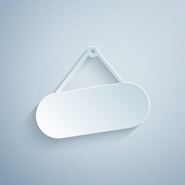 剪纸招牌上挂着孤立的灰色图标图片下载