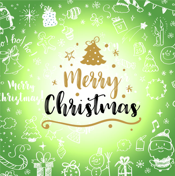 圣诞贺卡与涂鸦大套图片下载