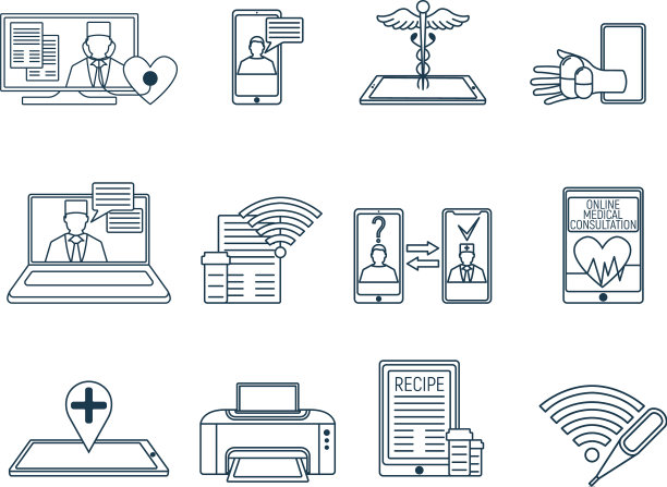 设置医疗保健行业的医疗图标概念图片下载