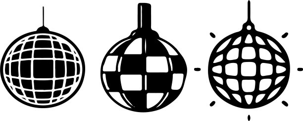 迪斯科球图标设计模板图片下载