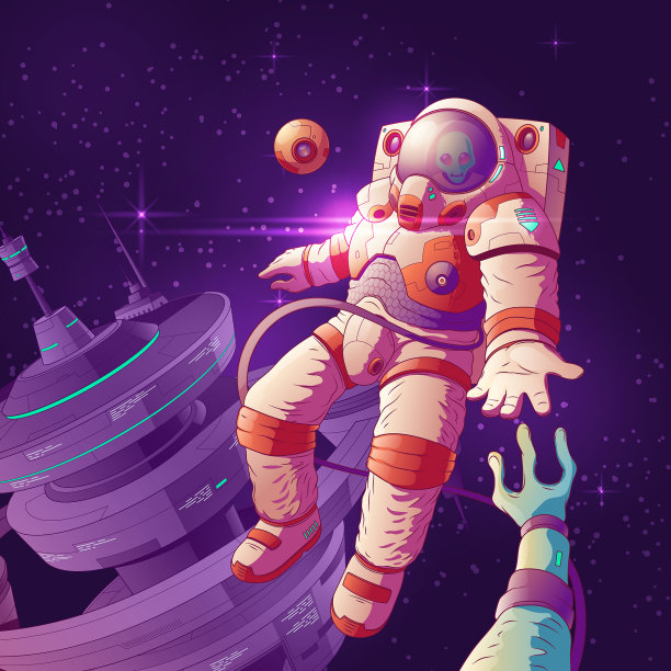 宇航员在太空中与外星人接触图片下载