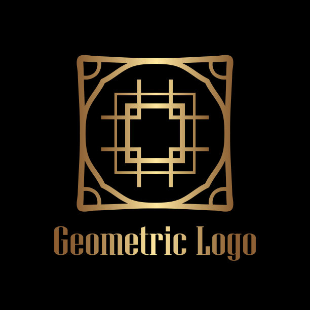 装饰艺术金色标志图片下载