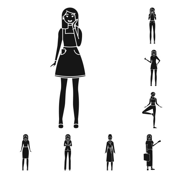 孤立的对象情感和女性图标图片下载