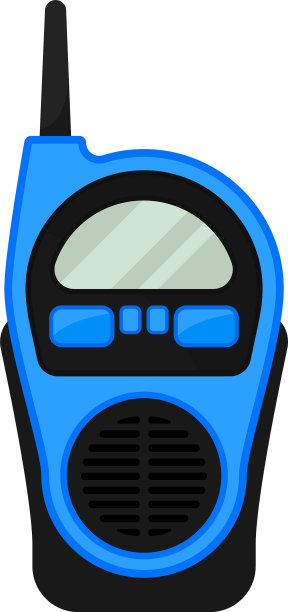 带天线的蓝色对讲机图片下载