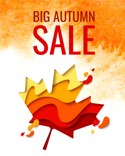 秋季销售模板横幅用枫叶图片下载