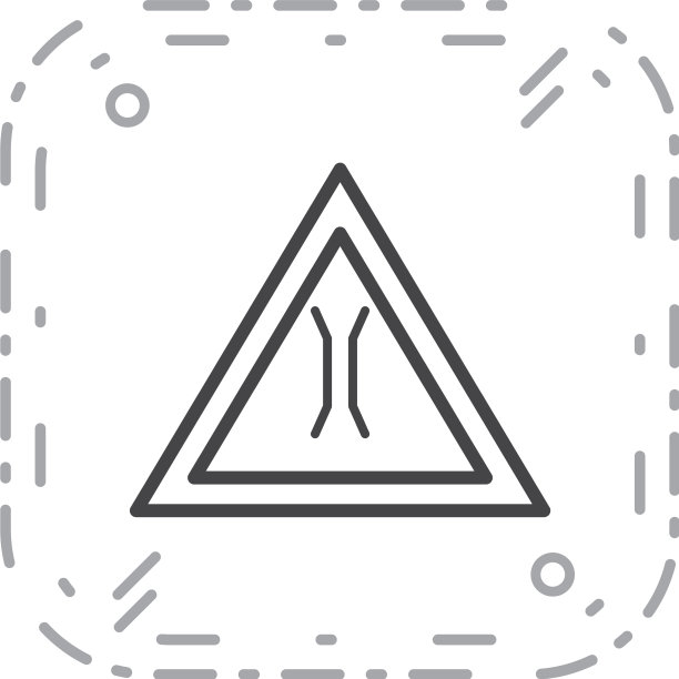 窄桥路标志图标图片下载