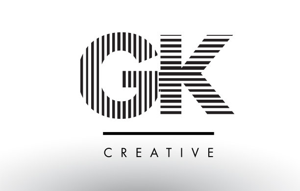 gkk黑白线字母标志设计图片下载