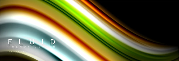 抽象的液体彩色横幅时尚波浪图片下载