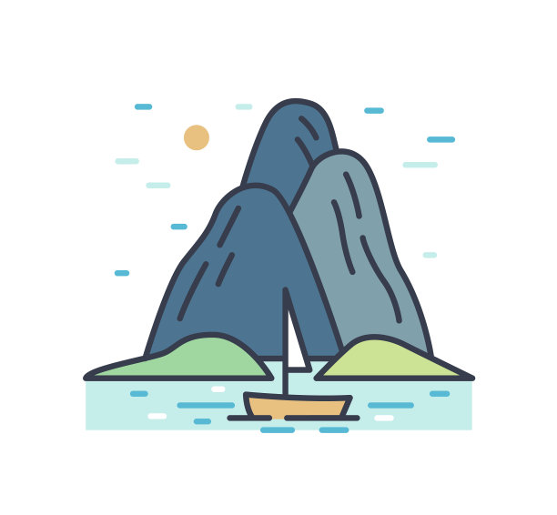 浪漫色彩斑斓的风景与游船相映成趣图片下载