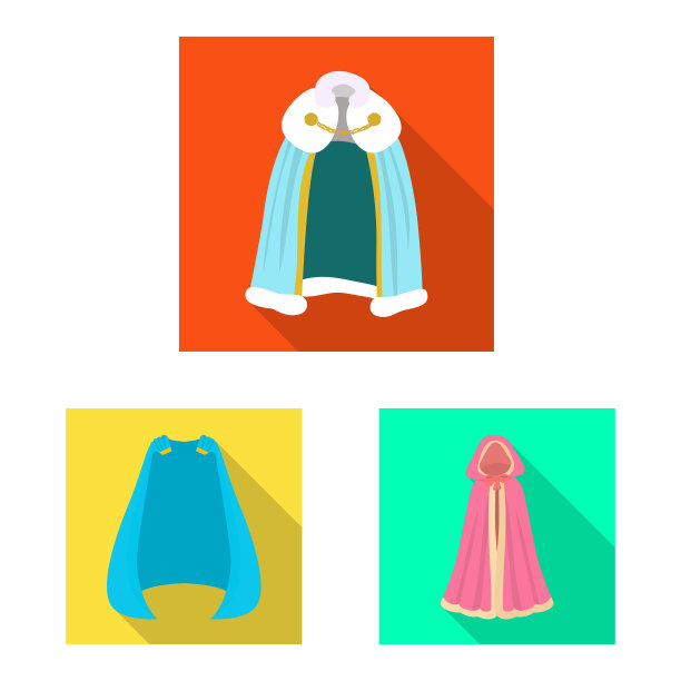 孤立的对象材料和服装图标集图片下载