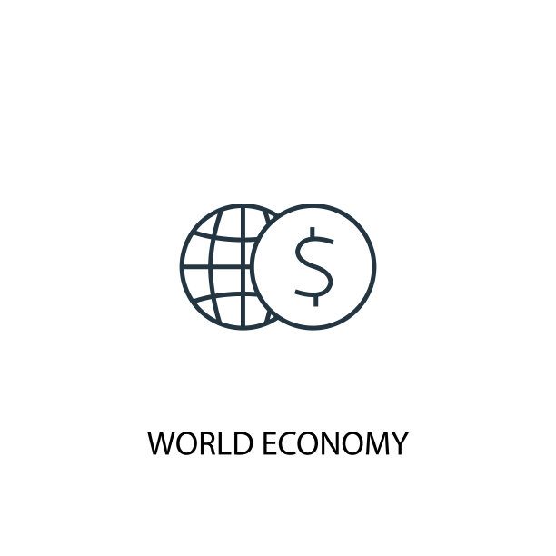 世界经济概念线条图标图片下载