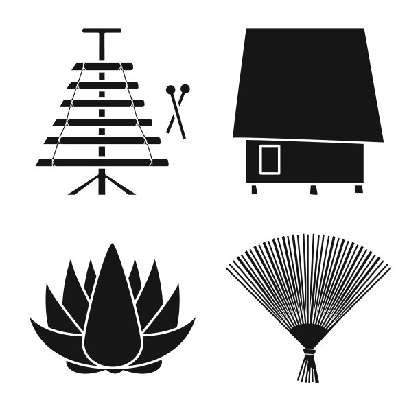 孤立对象旅行和国家图标集图片下载