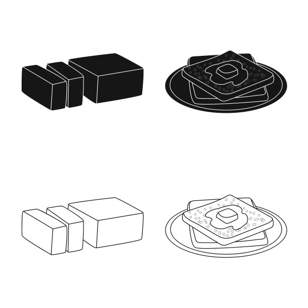 隔离对象奶油和产品标志集图片下载