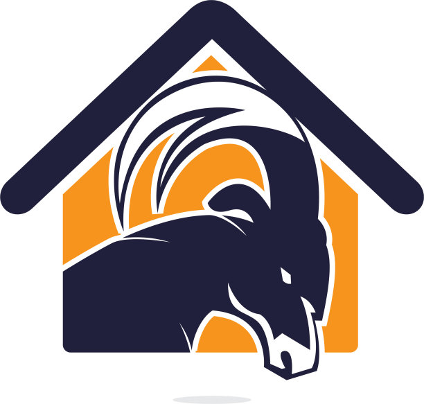 山羊和家庭标志设计图片下载