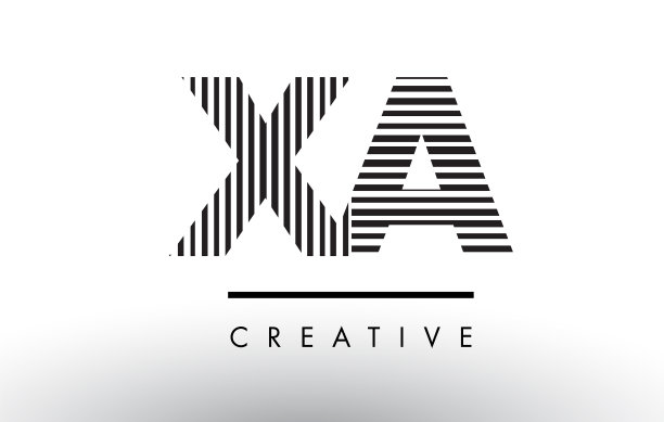 Xa x一个黑白线字母标识设计图片下载