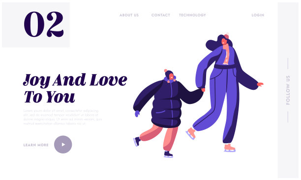 快乐全家户外滑冰冬季活动图片下载