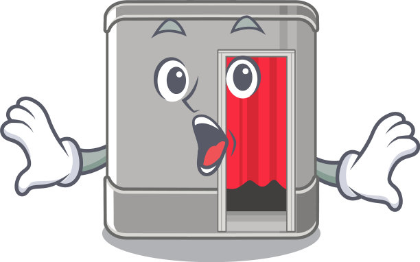 惊讶的照片亭孤立与卡通图片下载