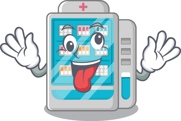 吉祥物上的疯狂药品自动售货机图片下载