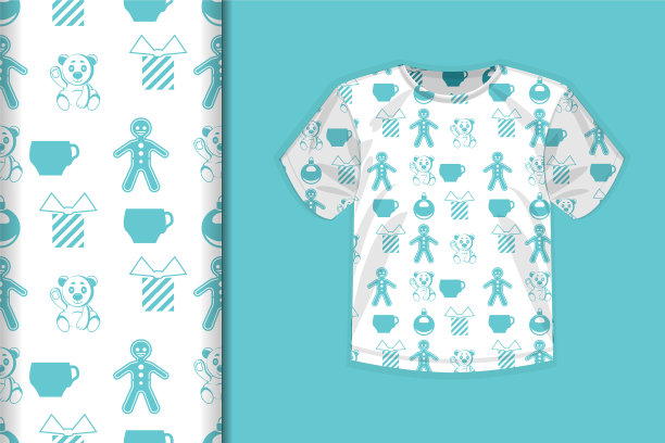 带有蓝色图案的白色t恤图片下载