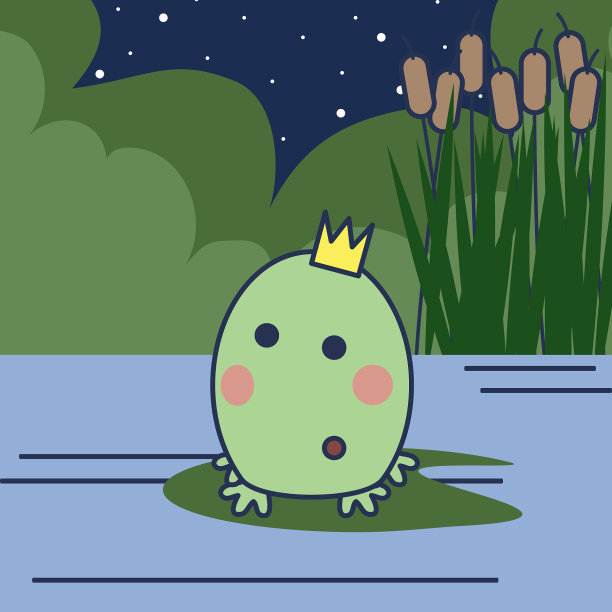 卡通公主青蛙与皇冠上的沼泽图片下载