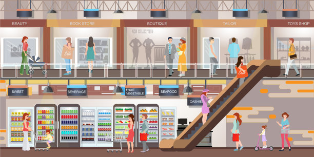 人们在购物中心购物图片下载