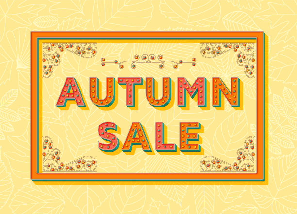 秋季销售背景模板与复古图片下载