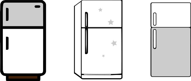 冰箱图标上的白色背景图片下载