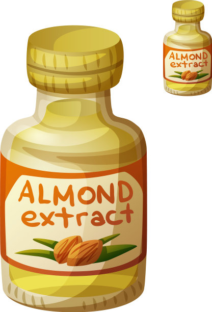 白色背景下分离的杏仁提取物图片下载