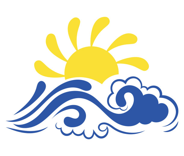 海浪和阳光风格化了大海图片下载