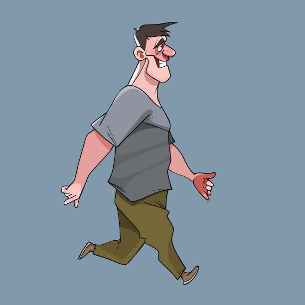 有趣的卡通快节奏微笑的男人图片下载