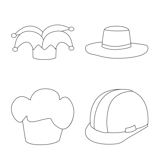 孤立的对象头饰和午睡者图标集图片下载