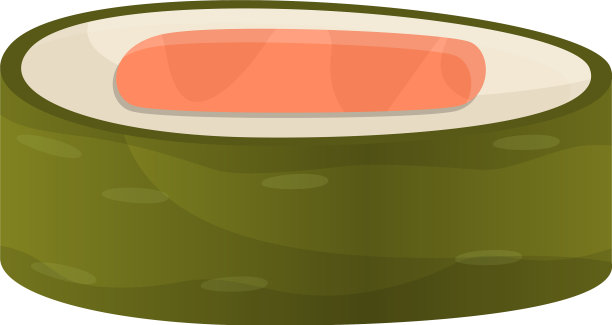 生鱼片卷图标卡通风格图片下载