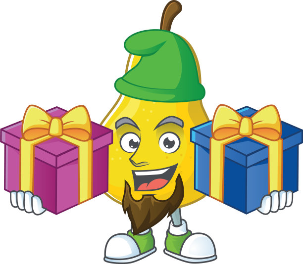 带两份礼物，新鲜的卡通梨图片下载