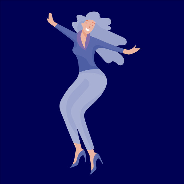 跳跃角色以各种姿势开心积极图片下载