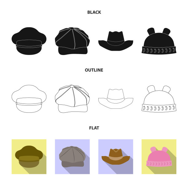 设计帽子和帽子标志系列图片下载