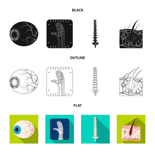 孤立的对象体和人类图标集合图片下载