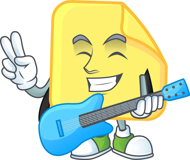 用吉他圆角贴纸纸卡通图片下载