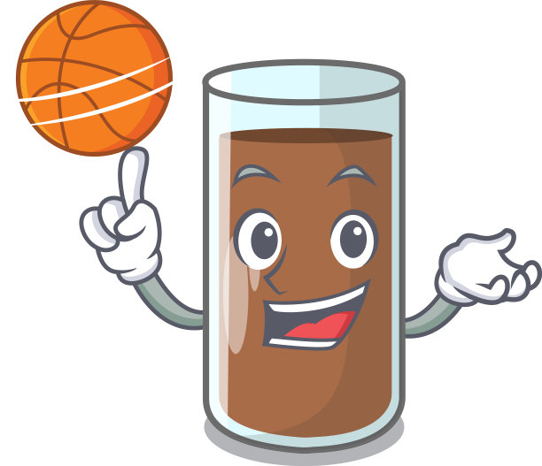 用篮球从瓶子里倒巧克力牛奶图片下载