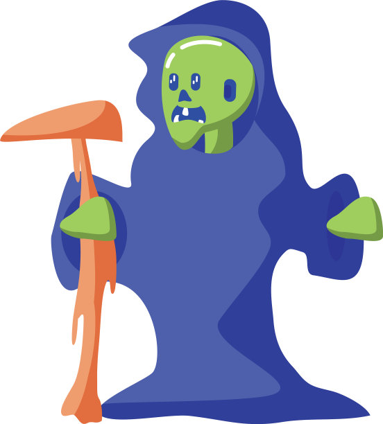 白色背景上的卡通死亡图片下载