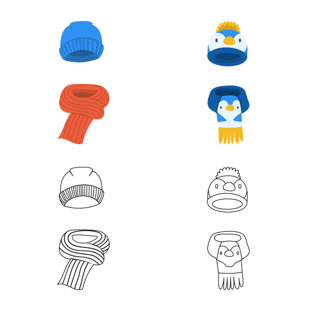 设计服装和纹理图标集图片下载