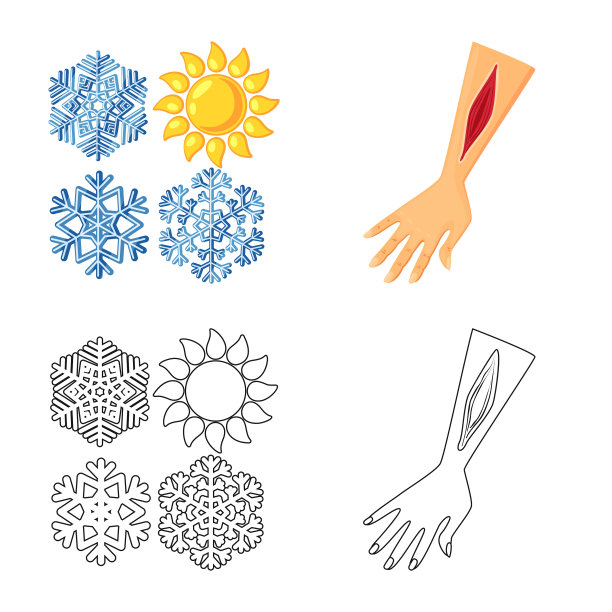 隔离对象医疗和疼痛符号集图片下载