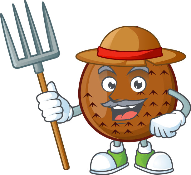 农夫萨拉克水果卡通人物与吉祥物图片下载