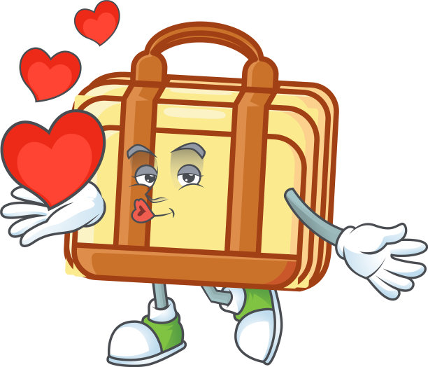 带心形工作箱带卡通人物图片下载