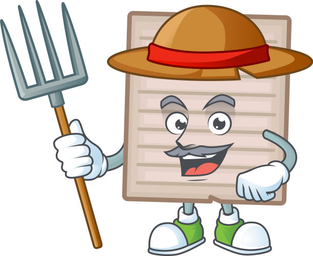 农民复古剪贴簿纸卡通吉祥物图片下载