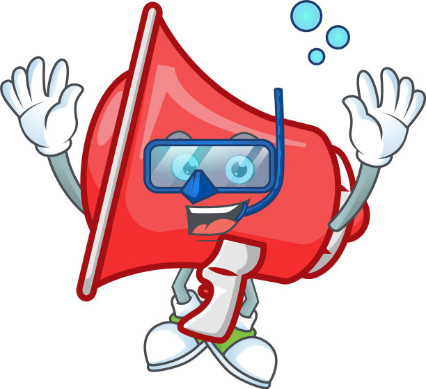 潜水红色喇叭字符为大声说话图片下载