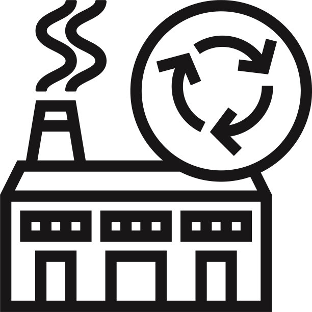 有回收图标的工业工厂图片下载