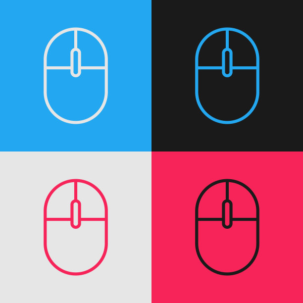 颜色线计算机鼠标图标隔离颜色图片下载